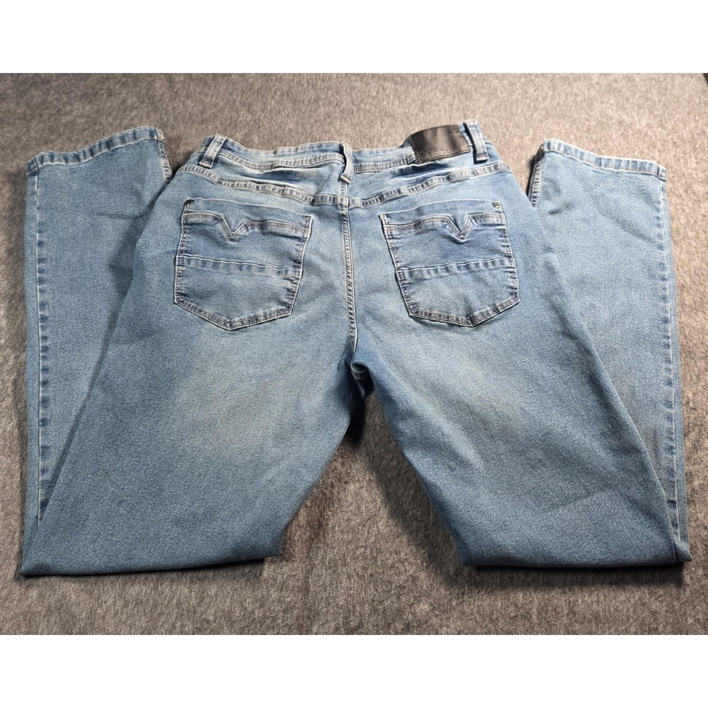 Artful Rebel Jeans Mens 34x32 Light Wash Slim Straight Denim 5 Pocket Zip Fly